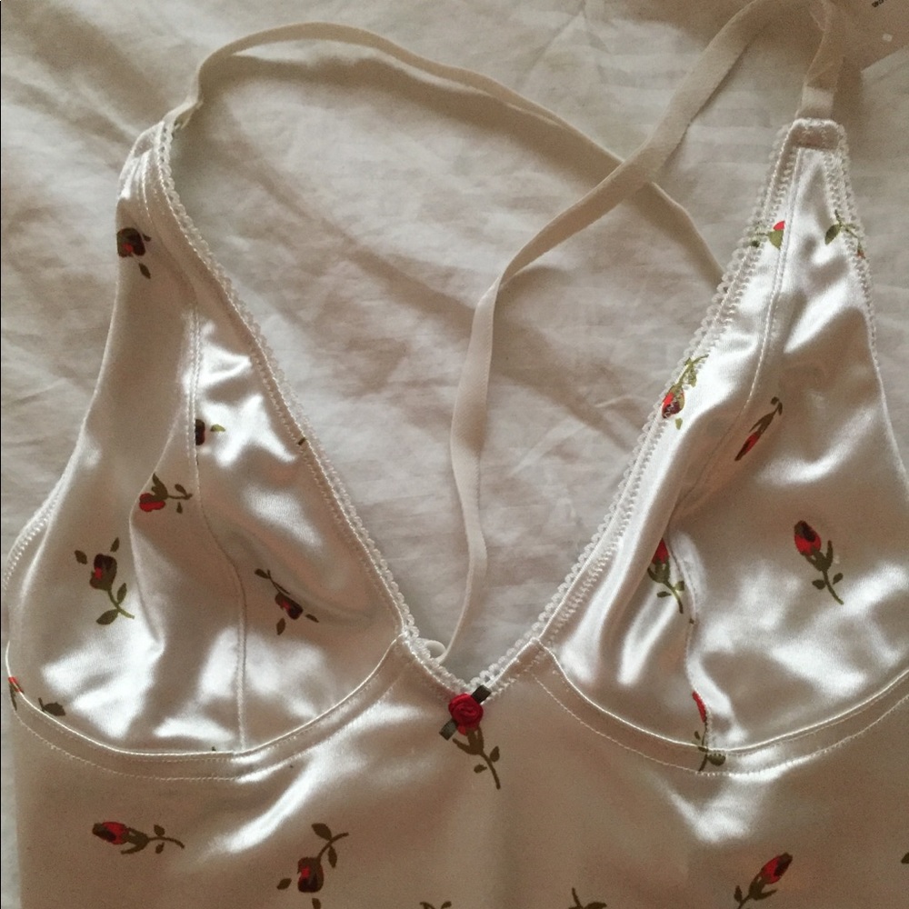 Silky Rose Patterned Lingerie Bodysuit - UO